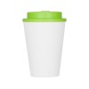 Пластиковый стакан Take away с двойными стенками и крышкой с силиконовым клапаном, 350 мл, белый/зел. Яблоко