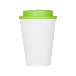 Пластиковый стакан Take away с двойными стенками и крышкой с силиконовым клапаном, 350 мл, белый/зел. Яблоко