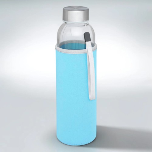 Спортивная бутылка Bodhi из стекла объемом 500 мл, светло-синий