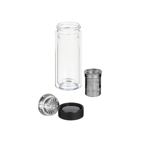 Стеклянная термобутылка "Glassir", 500мл, черный