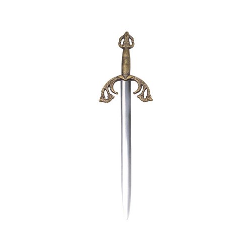 Нож на подставке «Сэр Ланселот», серебристый/золотистый/красное дерево