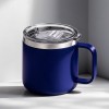 Кружка стальная Alaska с крышкой слайдером, powder coating, синий