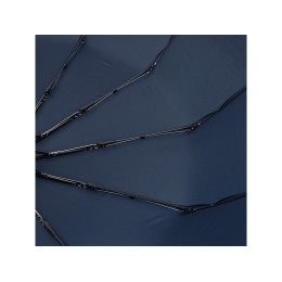 Зонт складной мужской TORBER, автомат, 3 сложения, синий, каркас сталь/файбергласс, эпонж, пластиковая ручка, диаметр 103 см