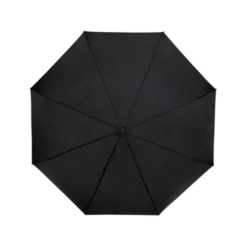 Birgit, складной ветроустойчивой зонт диаметром 21 дюйм из переработанного ПЭТ, черный