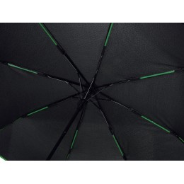 Зонт-полуавтомат складной Motley с цветными спицами, черный/зеленый