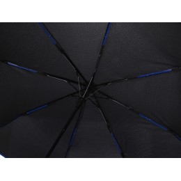 Зонт-полуавтомат складной Motley с цветными спицами, черный/синий