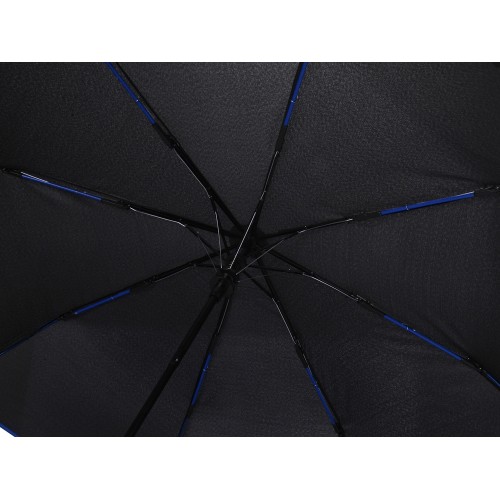 Зонт-полуавтомат складной Motley с цветными спицами, черный/синий