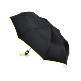 Зонт-полуавтомат складной Motley с цветными спицами, черный/желтый