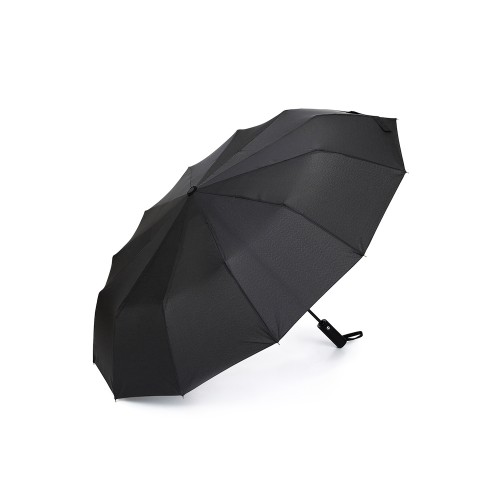 Зонт складной мужской TORBER, автомат, 3 сложения, черный, каркас сталь/файбергласс, эпонж, пластиковая ручка, диаметр 103 см