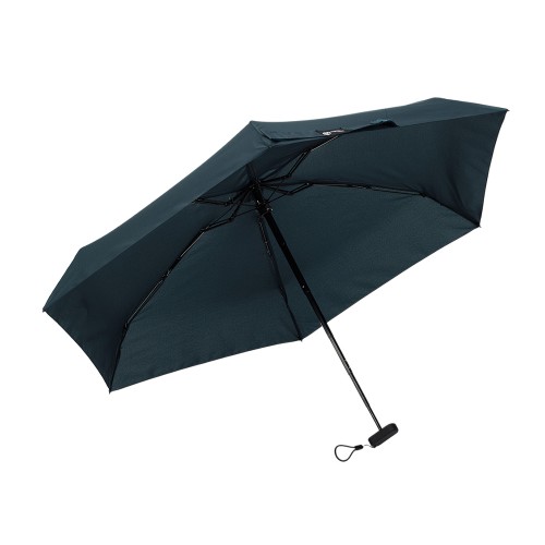 Зонт складной женский TORBER, механика, 5 сложений, синий, каркас алюминий, эпонж, пластиковая ручка, диаметр 91 см