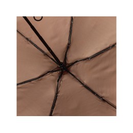 Зонт складной женский TORBER, механика, 5 сложений, коричневый, каркас алюминий, эпонж, пластиковая ручка, диаметр 91 см