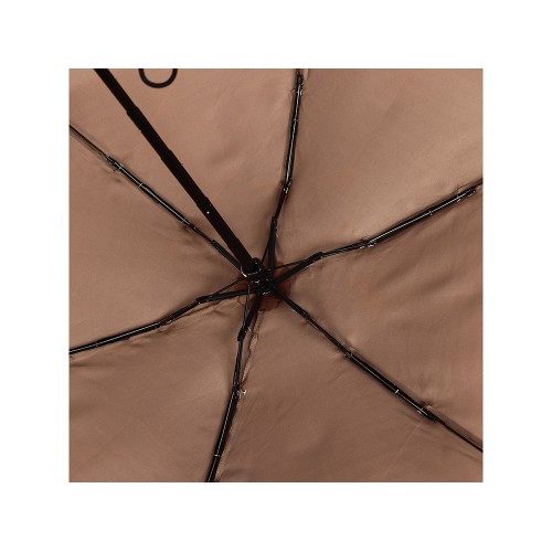 Зонт складной женский TORBER, механика, 5 сложений, коричневый, каркас алюминий, эпонж, пластиковая ручка, диаметр 91 см
