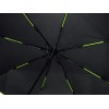 Зонт-полуавтомат складной Motley с цветными спицами, черный/зеленое яблоко
