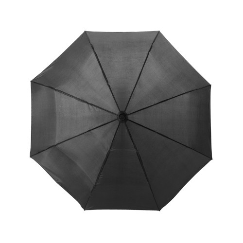 Зонт Alex трехсекционный автоматический 21,5", черный/серебристый