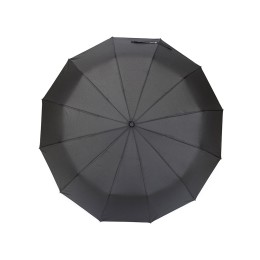 Зонт складной мужской TORBER, автомат, 3 сложения, черный, каркас сталь/файбергласс, эпонж, пластиковая ручка, диаметр 103 см