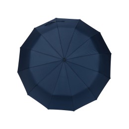 Зонт складной мужской TORBER, автомат, 3 сложения, синий, каркас сталь/файбергласс, эпонж, пластиковая ручка, диаметр 103 см