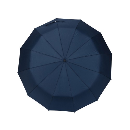 Зонт складной мужской TORBER, автомат, 3 сложения, синий, каркас сталь/файбергласс, эпонж, пластиковая ручка, диаметр 103 см