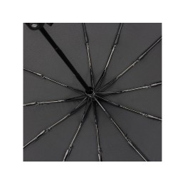 Зонт складной мужской TORBER, автомат, 3 сложения, черный, каркас сталь/файбергласс, эпонж, пластиковая ручка, диаметр 103 см