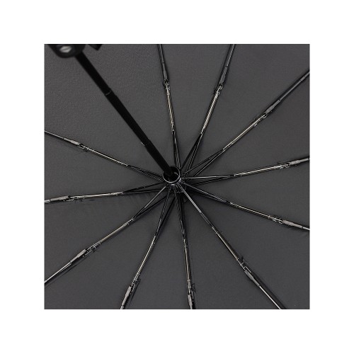Зонт складной мужской TORBER, автомат, 3 сложения, черный, каркас сталь/файбергласс, эпонж, пластиковая ручка, диаметр 103 см