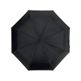 Зонт-полуавтомат складной Motley с цветными спицами, черный/зеленое яблоко