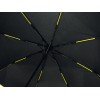 Зонт-полуавтомат складной Motley с цветными спицами, черный/желтый