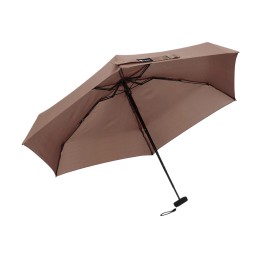 Зонт складной женский TORBER, механика, 5 сложений, коричневый, каркас алюминий, эпонж, пластиковая ручка, диаметр 91 см