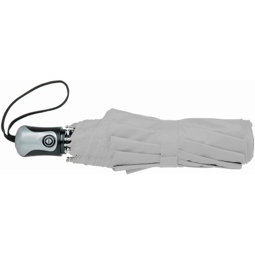 Зонт Alex трехсекционный автоматический 21,5", серебристый/черный (Р)