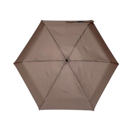 Зонт складной женский TORBER, механика, 5 сложений, коричневый, каркас алюминий, эпонж, пластиковая ручка, диаметр 91 см