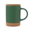 Кружка 450 мл с пробковым дном с крышкой "Корк & Бон", глубокий зеленый