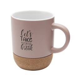 Billie керамическая кружка объемом 300 мл с пробковыми деталями и матовой отделкой, пыльно-розовый