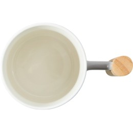 Кружка с ручкой и крышкой из каучукового дерева Jeny, серый
