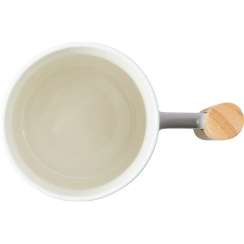 Кружка с ручкой и крышкой из каучукового дерева Jeny, серый