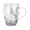 Кружка с двойными стенками с блестками, 360 мл, серебристый