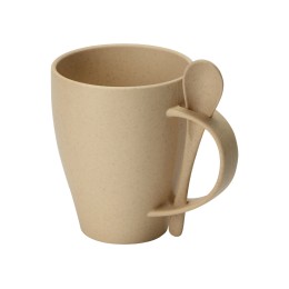 Пшеничная кружка Nina с ложкой, 300ml, бежевый