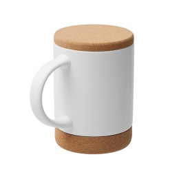 Кружка 450 мл с пробковым дном с крышкой "Корк & Бон", белый