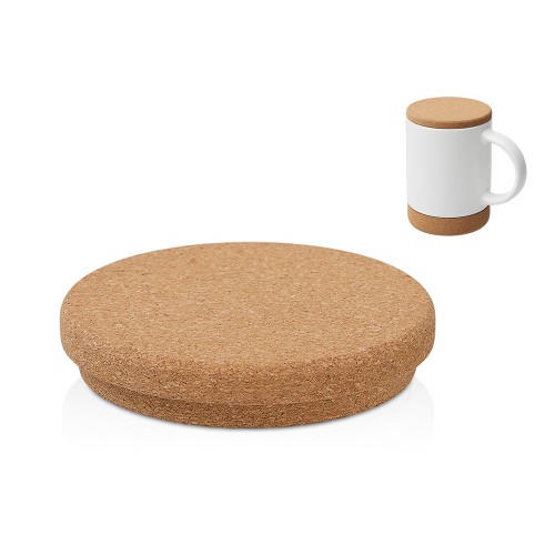 Кружка 450 мл с пробковым дном с крышкой "Корк & Бон", белый