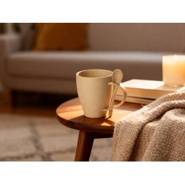 Пшеничная кружка Nina с ложкой, 300ml, бежевый