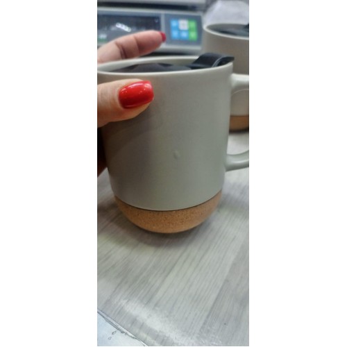 Кружка Denpasar с пробковым дном и крышкой, цветная с двух сторон, бежевый (Р)