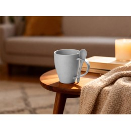 Пшеничная кружка Nina с ложкой, 300ml, серый Cool grey 7C