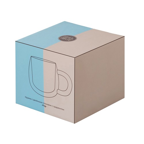 Кружка с двойными стенками с широкой ручкой и градиентным покрытием "Fog", красный