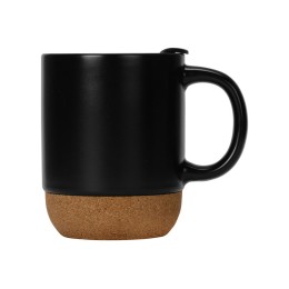Кружка Denpasar с пробковым дном и крышкой, цветная с двух сторон, черный
