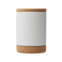 Кружка 450 мл с пробковым дном с крышкой "Корк & Бон", белый