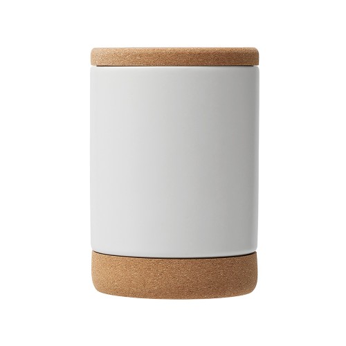 Кружка 450 мл с пробковым дном с крышкой "Корк & Бон", белый