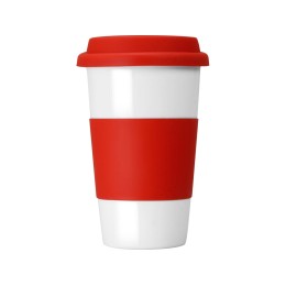 Кружка с силиконовой крышкой и манжетой «Нью-Йорк» 300мл, красный