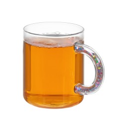 Стеклянная кружка с блестками в ручке "Feria"