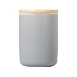 Кружка с ручкой и крышкой из каучукового дерева Jeny, серый