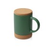 Кружка 450 мл с пробковым дном с крышкой "Корк & Бон", глубокий зеленый