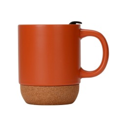 Кружка Denpasar с пробковым дном и крышкой, цветная с двух сторон, оранжевый (Р)