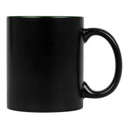 Кружка с покрытием для гравировки «Subcolor BLK», черный/зеленое яблоко