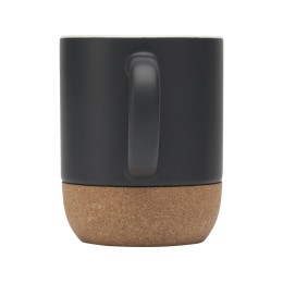 Billie керамическая кружка объемом 300 мл с пробковыми деталями и матовой отделкой, сплошной черный